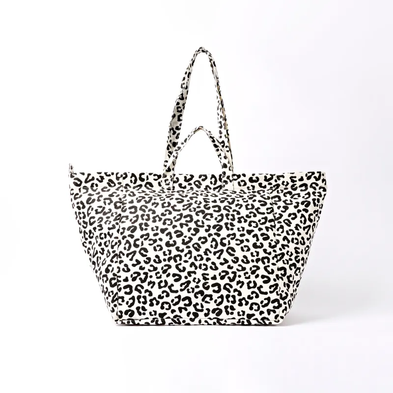ORI London Marylebone Cotton Canvas Large Tote Summer Leopard