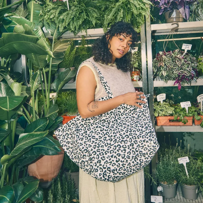 ORI London Marylebone Cotton Canvas Large Tote Summer Leopard