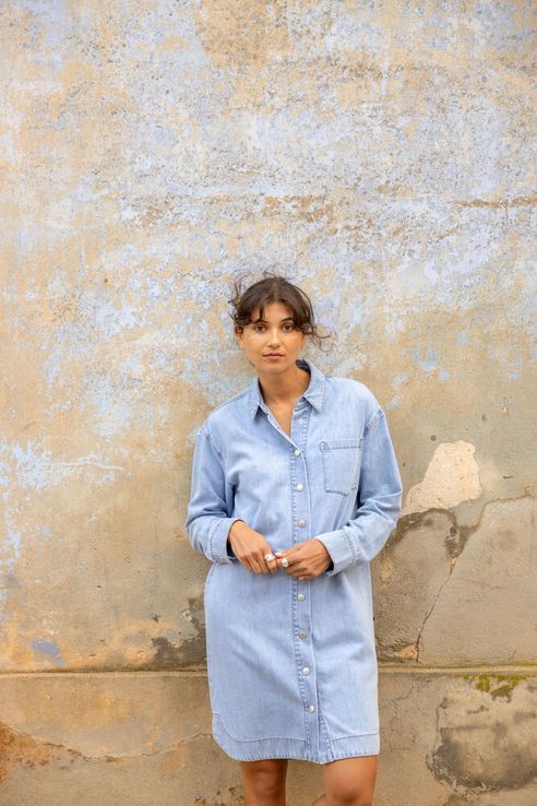 Fransa FRLise Dress Light Blue Denim Fransa FRLise Dress Light Blue Denim