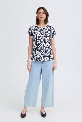 Fransa FRSeen Tee Floral Reverie Navy