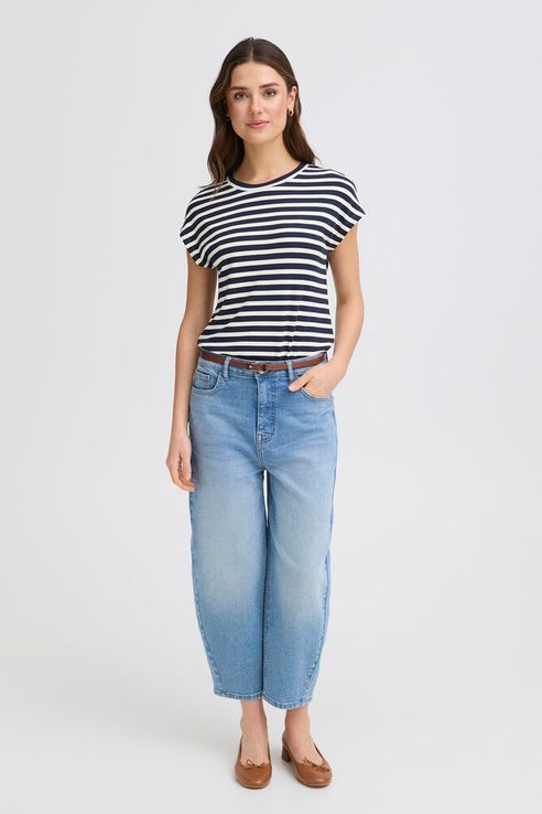 Fransa FRCano Tee Navy Blue Stripe