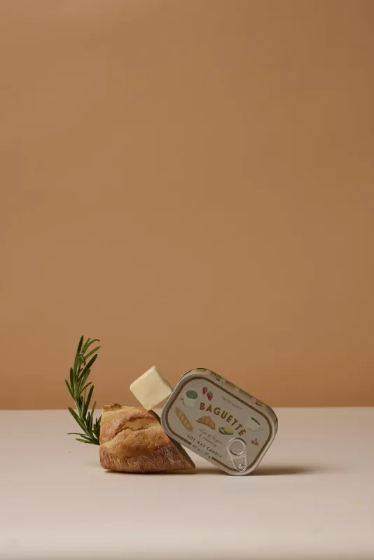 Paddywax Bistro French Baguette Printed Tin 4.5oz Rosemary &amp; Thyme