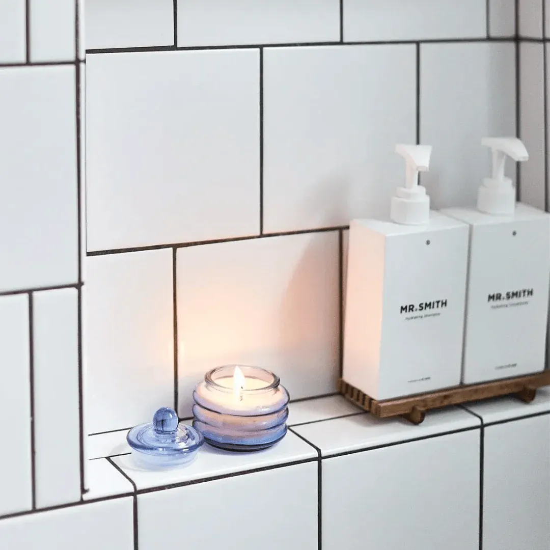 Paddywax Beam Bright Blue Glass Candle Pepper + Plum Paddywax Beam Bright Blue Glass Candle Pepper + Plum