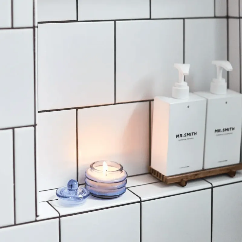 Paddywax Beam Bright Blue Glass Candle Pepper + Plum Paddywax Beam Bright Blue Glass Candle Pepper + Plum