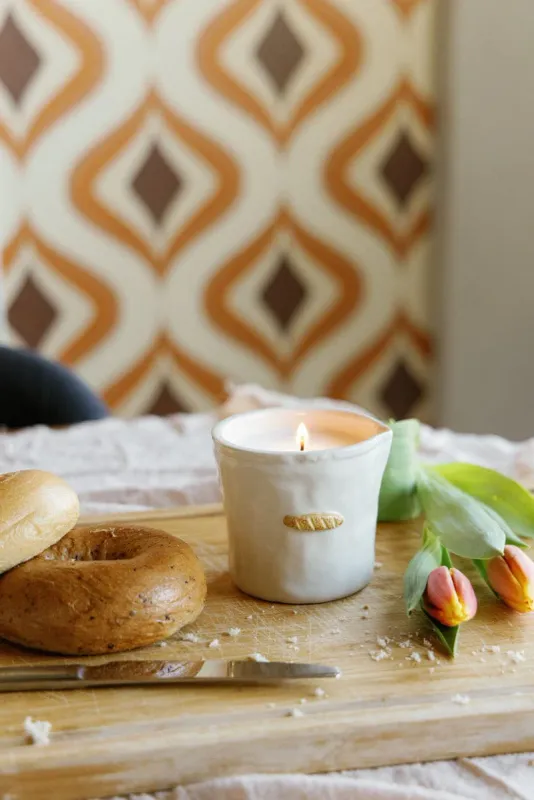 Paddywax Bistro French Baguette Imperfect White Ceramic Rosemary &amp; Thyme