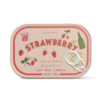 Paddywax Bistro Strawberry Printed Tin 4.5oz Strawberry