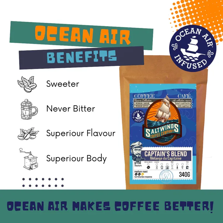 Saltwinds Captain's Blend Medium Roast Coffee Medium Grind 340g