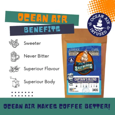 Saltwinds Captain's Blend Medium Roast Coffee Medium Grind 340g