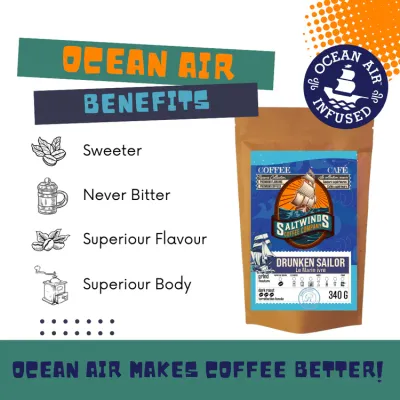 Saltwinds Drunken Sailor Blend Dark Roast Coffee Medium Grind 100g