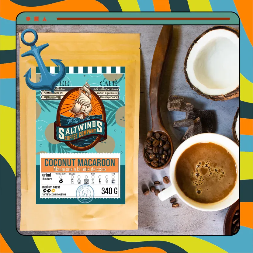 Saltwinds Coconut Macaroon Medium Roast Coffee Medium Grind 100g