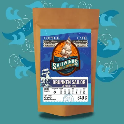 Saltwinds Drunken Sailor Blend Dark Roast Coffee Medium Grind 340g Saltwinds Drunken Sailor Blend Dark Roast Coffee Medium Grind 340g
