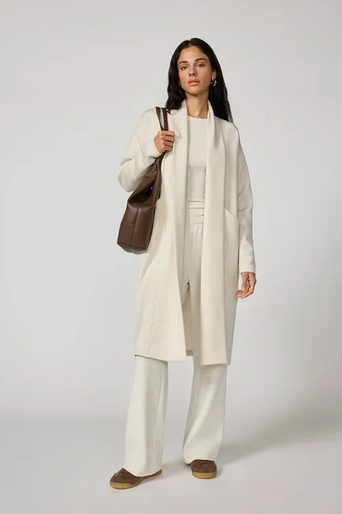 MPG Dreamweave Long Cardigan Heather Brown Rice