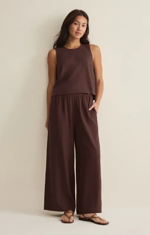 Z Supply Sloane Linen Top Chocolate Cherry