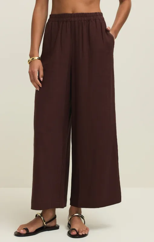Z Supply Scout Linen Pant Chocolate Cherry