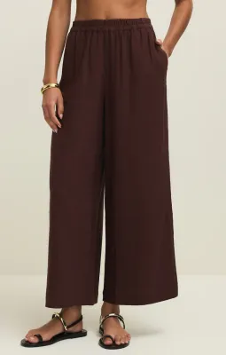 Z Supply Scout Linen Pant Chocolate Cherry
