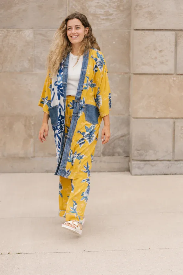 Shannon Passero Janis Cardigan Yellow Palm Mix One Size Shannon Passero Janis Cardigan Yellow Palm Mix One Size