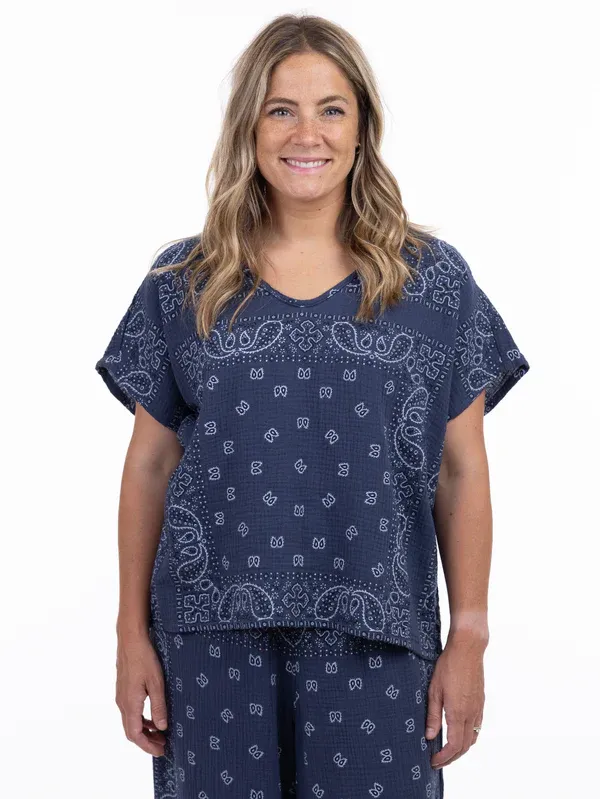Shannon Passero Bandana Ella Top Navy