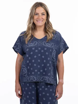 Shannon Passero Bandana Ella Top Navy