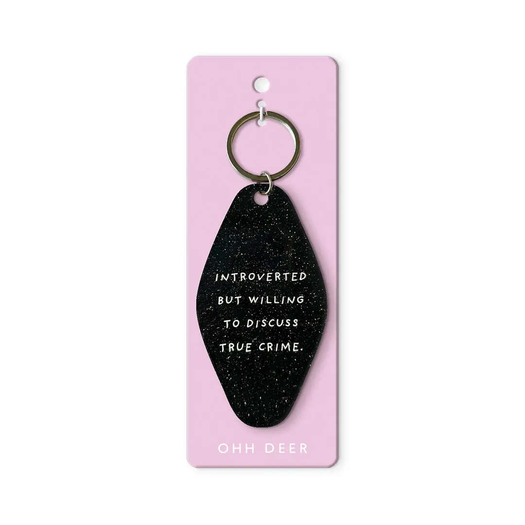 Ohh Deer Willing to Discuss True Crime Keyring
