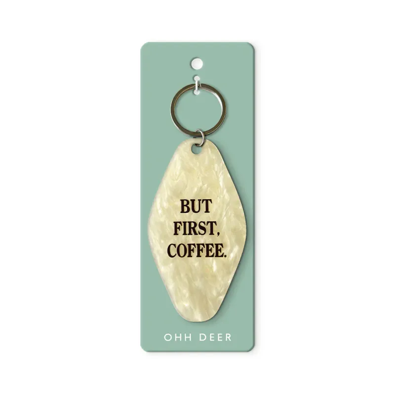 Ohh Deer But First Coffee Keyring Ohh Deer But First Coffee Keyring