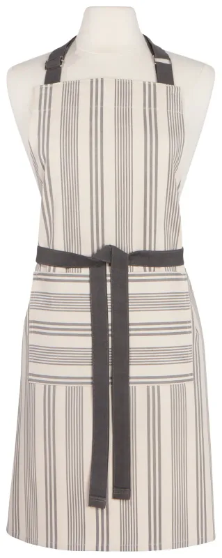 Danica Apron Chef Pencil Stripe Gray