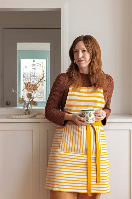 Danica Apron Chef Awning Stripe Ochre