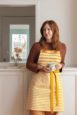 Danica Apron Chef Awning Stripe Ochre