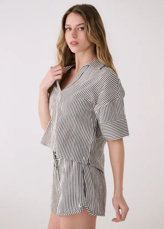 Lole Bella Short Sleeve Bella Stripe Abalone