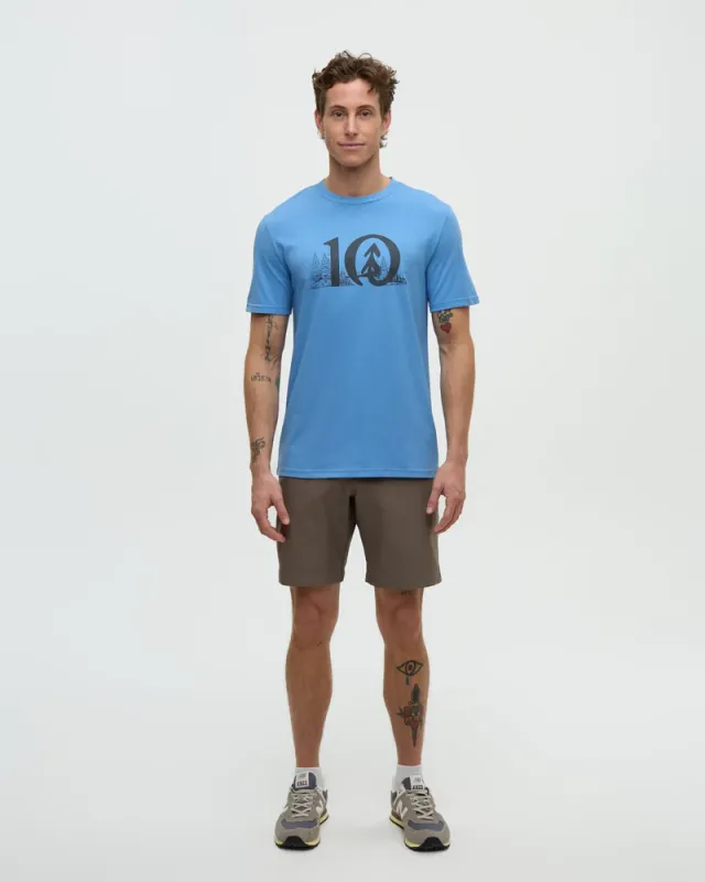 Ten Tree M Lake Life Logo T-Shirt Blue Lagoon/Grap
