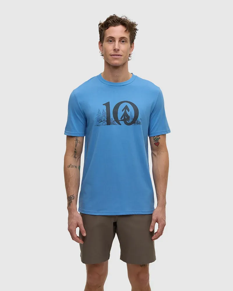 Ten Tree M Lake Life Logo T-Shirt Blue Lagoon/Grap Ten Tree M Lake Life Logo T-Shirt Blue Lagoon/Grap
