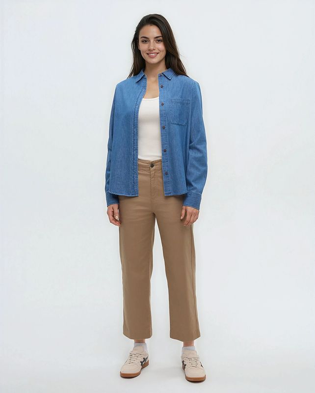 Ten Tree W Denim Sloan Shirt Mid Wash