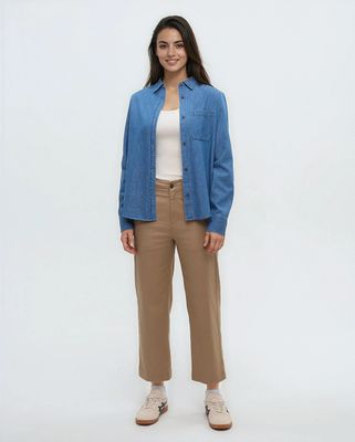 Ten Tree W Denim Sloan Shirt Mid Wash