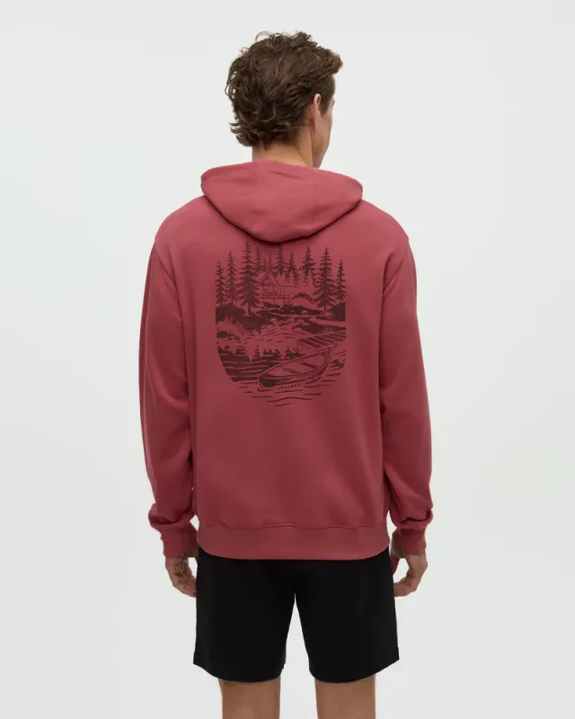 Ten Tree M Getaway Relaxed Hoodie Rosewood/Graphit