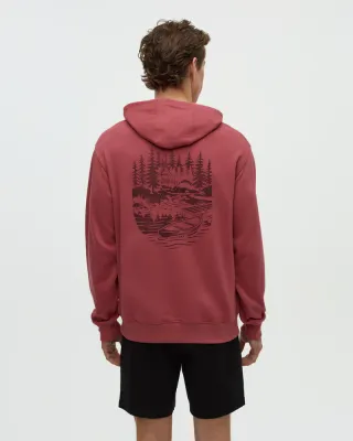 Ten Tree M Getaway Relaxed Hoodie Rosewood/Graphit