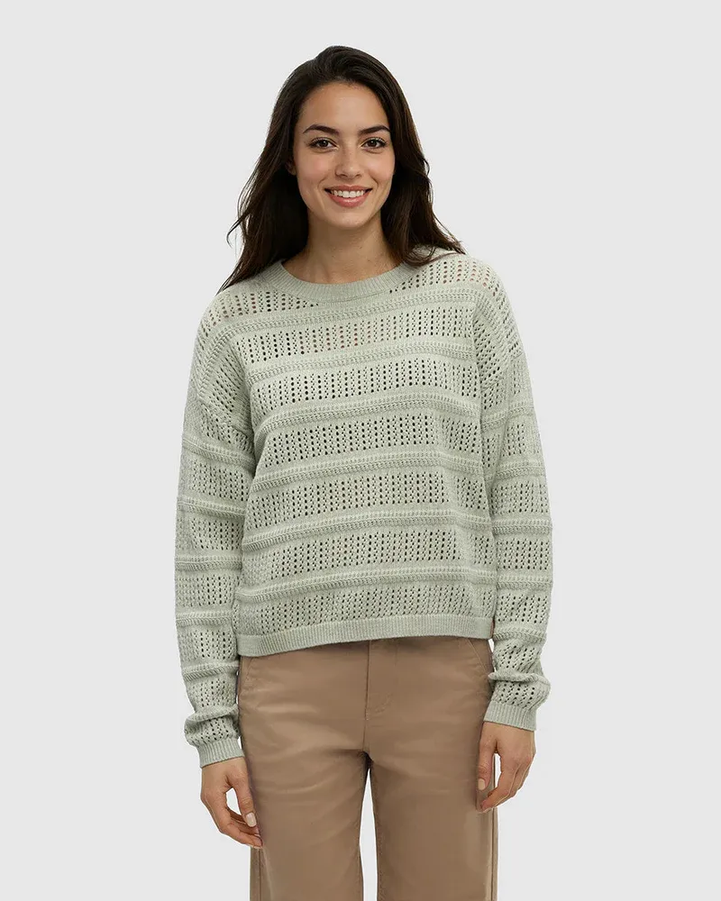 Ten Tree W Lunenburg Sweater Light Moss Heather