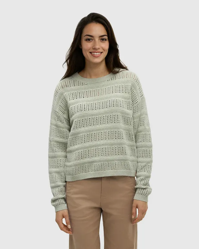 Ten Tree W Lunenburg Sweater Light Moss Heather