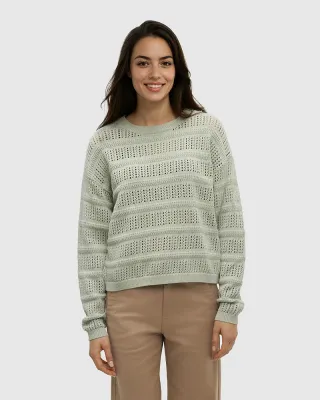Ten Tree W Lunenburg Sweater Light Moss Heather Ten Tree W Lunenburg Sweater Light Moss Heather