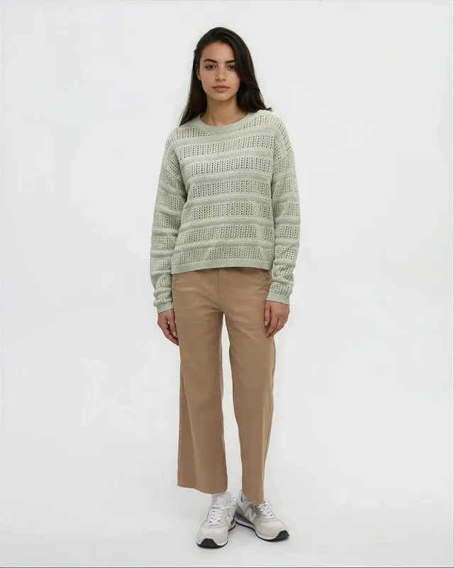 Ten Tree W Lunenburg Sweater Light Moss Heather