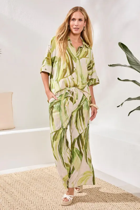 Tribal Pull On Ankle Pant Mint Leaf