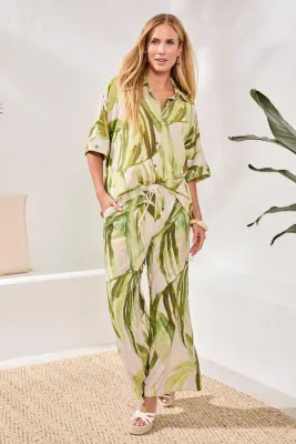 Tribal Pull On Ankle Pant Mint Leaf