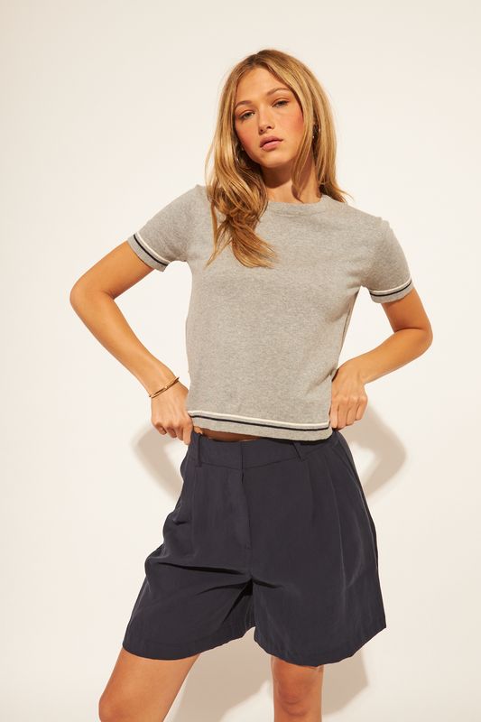 John + Jenn Winsdor Tipped Heather Top