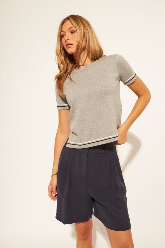 John + Jenn Winsdor Tipped Heather Top