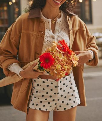 Free People Lemon Denim Jacket Meerkat