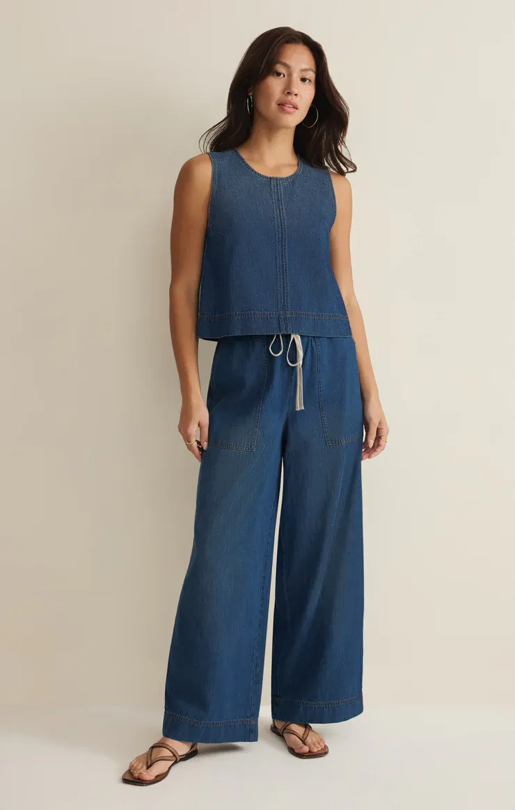 Z Supply Daycation Denim Utility Pant Deep Water