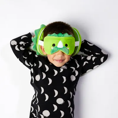 Relaxeazz Travel Plush Pillow &amp; Eye Mask Dinosaur