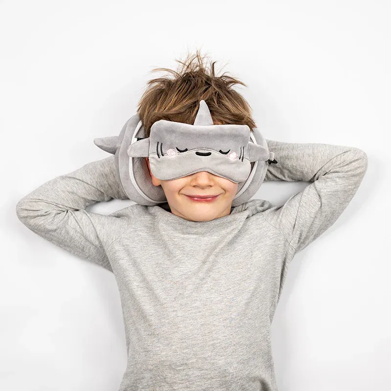 Relaxeazz Travel Plush Pillow &amp; Eye Mask Shark