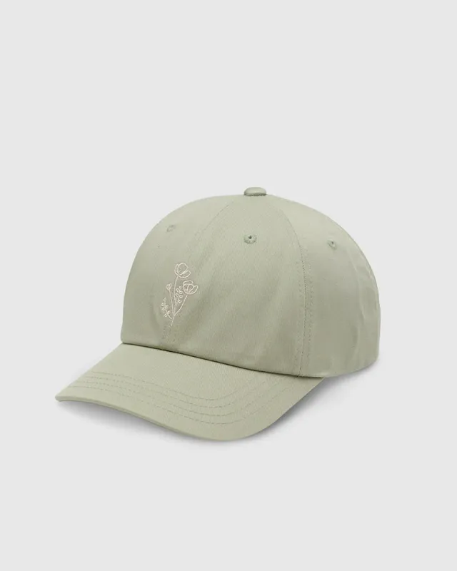 Ten Tree Flower Embroidery Peak Hat Light Moss/White Oak