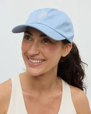 Ten Tree Flower Embroidery Peak Hat Lakeside Blue/White Oak