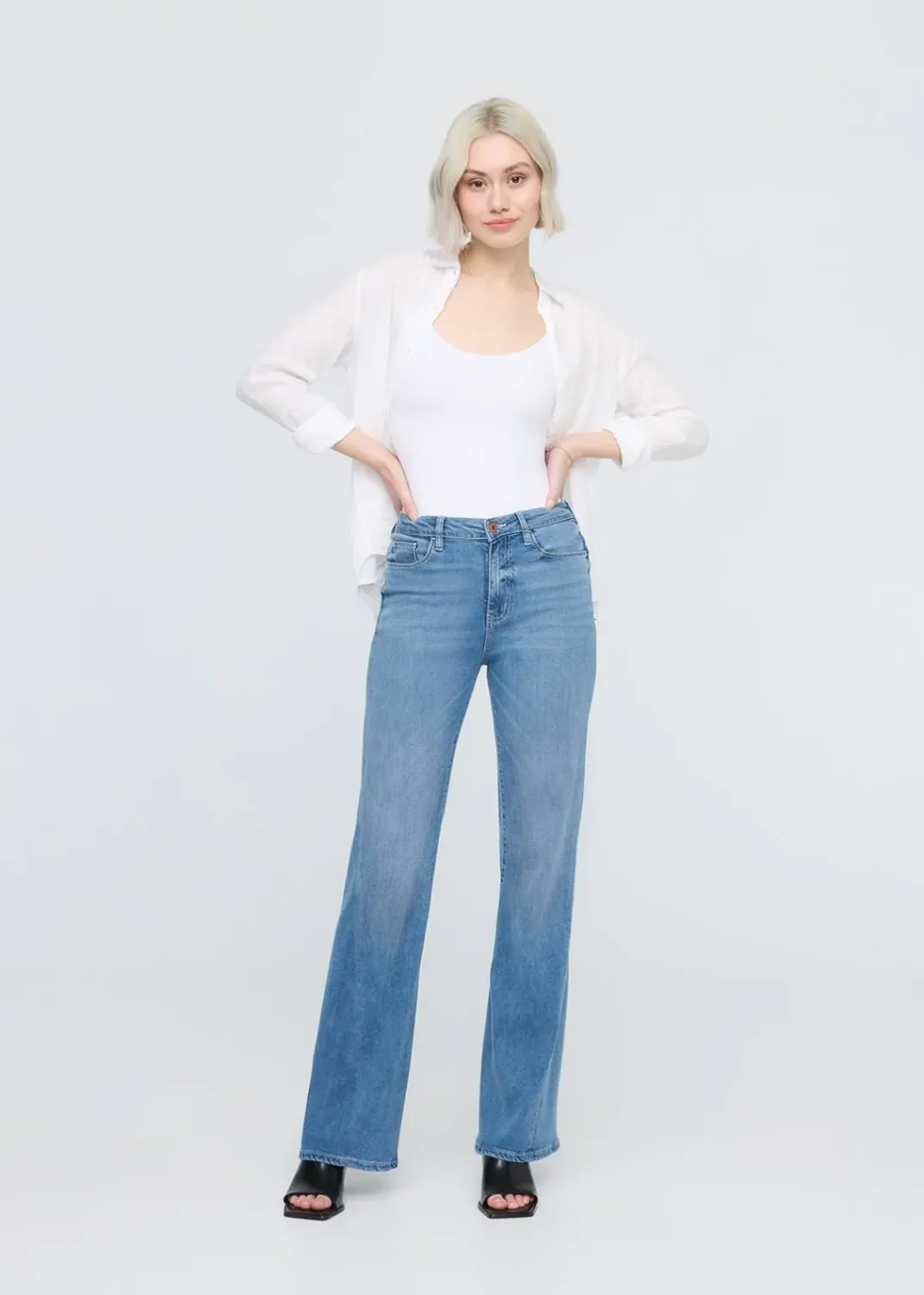 DUER No Sweat Denim High Rise Wide Leg Pacific DUER No Sweat Denim High Rise Wide Leg Pacific