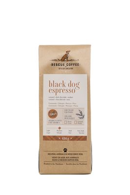 Rescue Coffee Black Dog Espresso Medium Roast 1lb Bag Ground